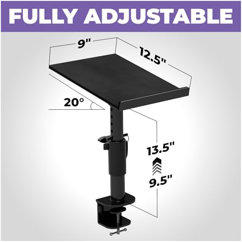 Liquid Stands Studio Monitor Stands - Music Studio Desktop Speaker Stand - 2 Pack 12x9 Clamp-on Adjustable Short or Tall Speaker Support for Music Booth Desk Audio Monitor Stand Mount with Tilt - Thumbnail 5