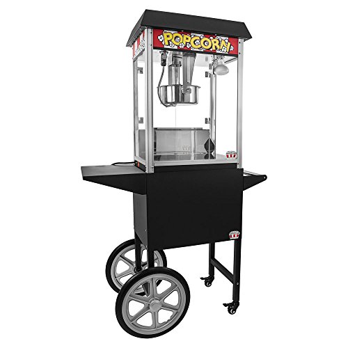 Concession Land Black Popcorn Cart for 8 oz. Popcorn Machine, 1 Each