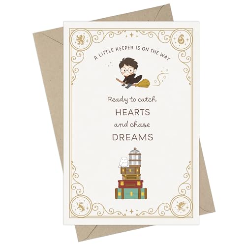 ConQuest Journals Harry Potter Little Keeper Fill-in-the-Blank Baby Shower Invitation & Envelope Box Set, Includes 20 Blank Invites & 20 Corresponding Envelopes, 4'' x 6'', Officially Licensed