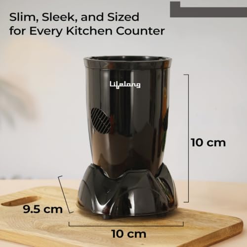 Image of Lifelong Nutri Blender with 2 Jars (500ml & 300ml)| 450W Motor, 3 Speed with Pulse, Dual SS Blades(2-Leaf & 4-Leaf), Dual Lids(Sprinkler & Solid)|Compact Mixer, Juicer & Grinder for Smoothie & Chutney