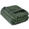 HOMRITAR Baby Fleece Blanket 30×40 Inches – Soft Fluffy Plush Swaddle for Infant & Toddler, Reversible Striped Crib Blanket, Nursery Décor, Travel Essential (Forest Green)
