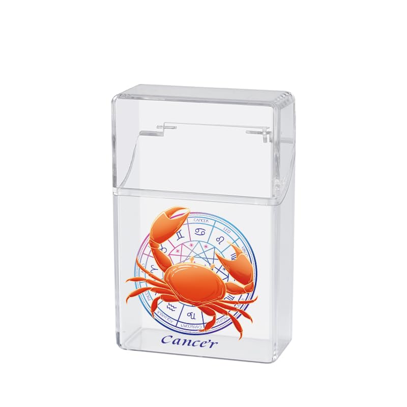 Cigarette Case Box for 85mm King Size 20pcs Transparent Cigarette Display Holder Transparent Portable Case for Men Women (Cancer)