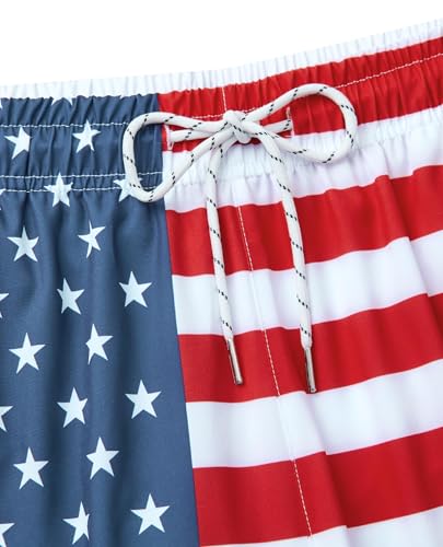 Image of Gleeease 7inch Mens Swim Trunks 2 in 1 with Compression Liner Pockets Drawstring Quick Dry Stretch Lined Funny Beach Pool