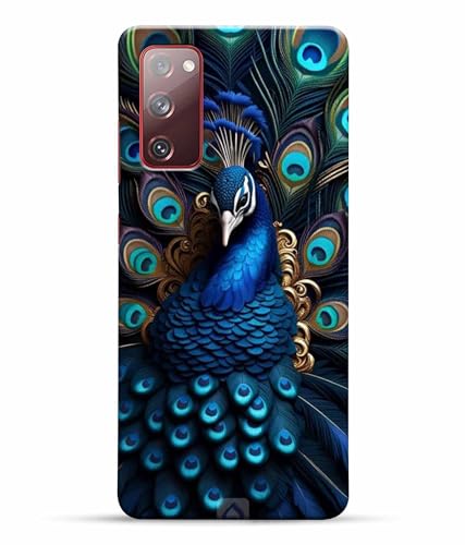 Image of Printed Hard Back Case Cover & Compatible for Samsung Galaxy S20 FE 5G / Samsung S20 FE 5G | Peacock Vector Art (Multicolor) - D1206