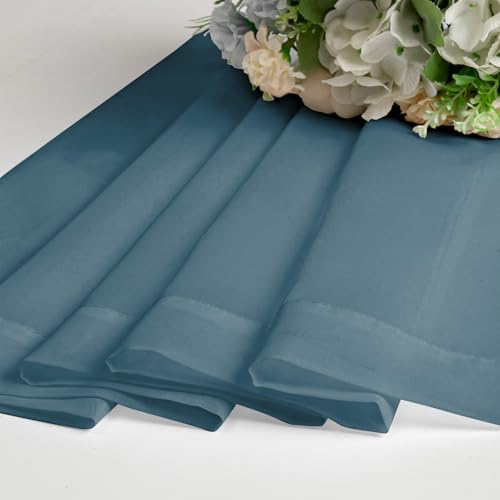 Image of OVZME 2 Pieces Dusty Blue Sheer Curtains 84 inches Long-Lightweight Soft Window Treatment Panels for Master Room /Living Room, 2 Panels=84 inch W, Each W42 x L84
