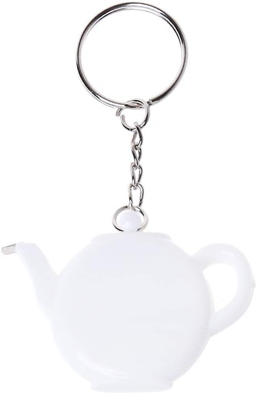 Teapot-Shaped Tape Measure ABS & Steel Ruler Portable Keychain Ruler Lightweight Measuirng Tool Bag Decoration Present Key Chains Women for Car Keys
