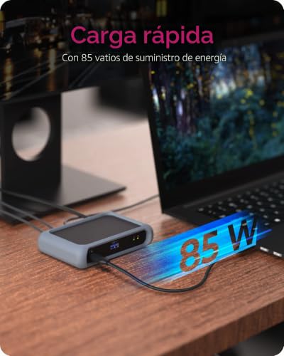 Concentrador Thunderbolt 4 para optimizar escritorios con dos monitores 4K y portátiles USB-C 3
