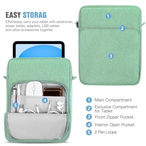 Image of TiMOVO 9-11 inch Tablet Sleeve Bag Carrying Case with Strap, Bodhi Green