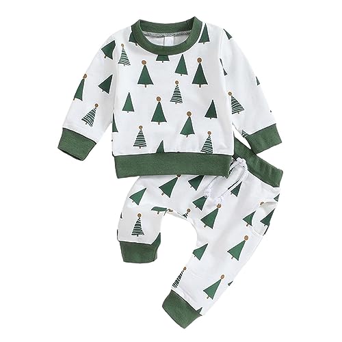 Roupa infantil de algodão macio quente gola redonda manga longa gola redonda estampa de árvore de Na