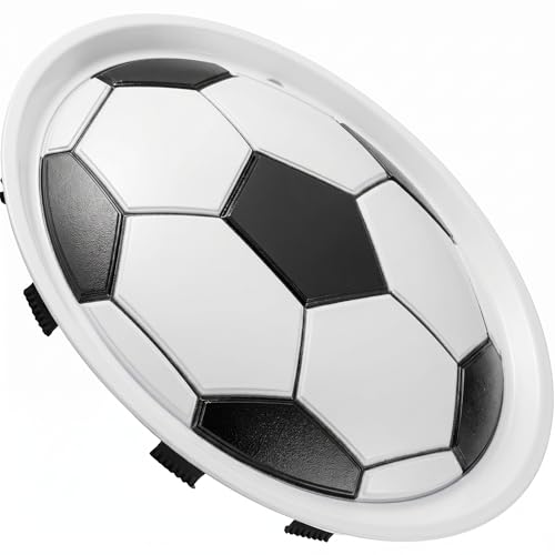 Image of LYDS Soccer Futbol White Black Universal 15 inch Premium ABS Hubcap Wheel Cover Replacement Set of 4 - SWC-15W