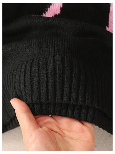 Image of BEAUDRM Girl's Bow Sweater Crew Neck Cute Sweaters Long Sleeve Knit Pullovers Sweater