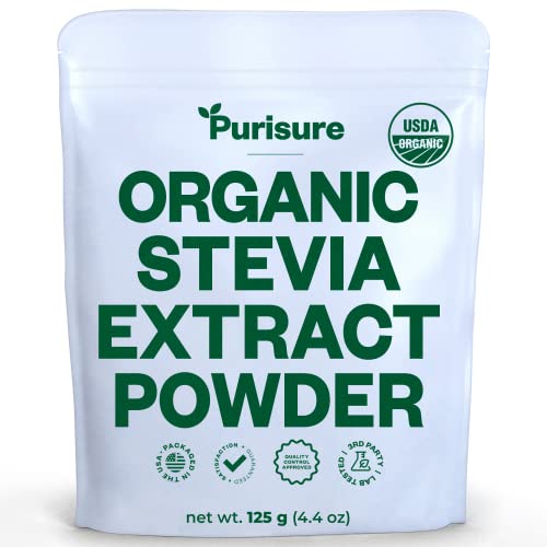 Organic Stevia Extract Powder,Zero Calorie, Pure Stevia Extract Concentrated Powder, Sweetener for Baking and Beverages - No Aftertaste, Non-GMO, Keto Friendly- 892 Servings, 4.4 oz (125 g)