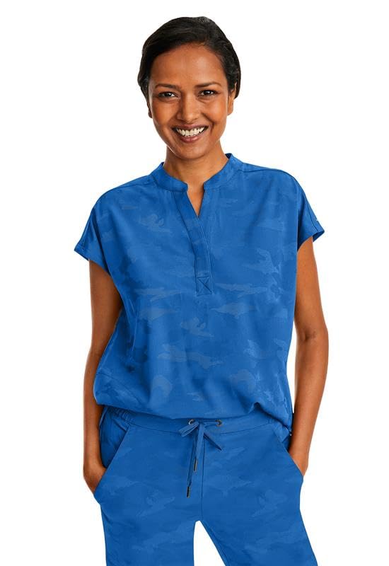 Haut médical femme bleu marine pour garde hôpital taille S