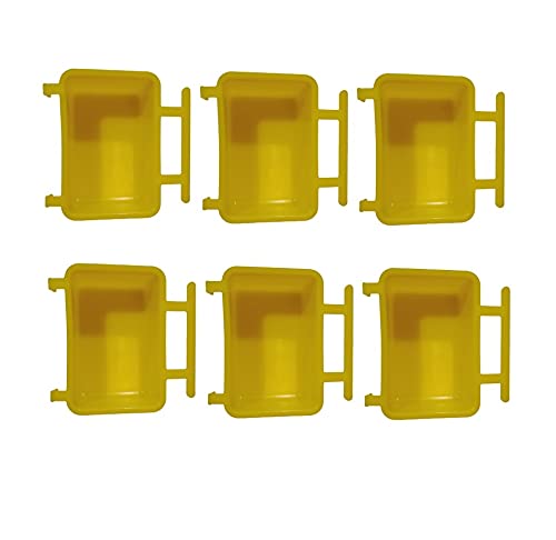 Taiyo Pluss Discovery Bird Food Feeder, Size: (3.2X1.2X2.2 Inches), Suitable for Lovebirds, Budgies, Finches (Color: Yellow) Pack of 6 1