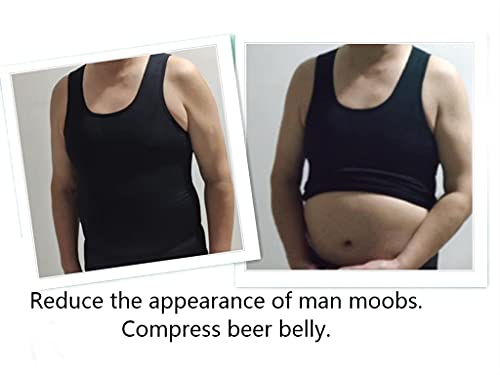 Mens Compression Shirt,Tummy Control Undershirt,Gynecomastia Compression Tank Top Slimming Body Shaper Vest4