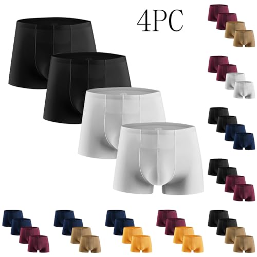 Cambkatl 4-Pack Men's Ice Silk Underwear Boxers Classic Soft Breathable Comfortable Boxer Briefs Multipack2