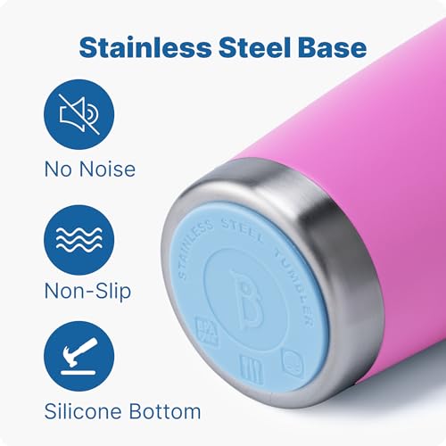 Image of 20 oz Insulated Tumbler with Handle Stainless Steel Travel Coffee Mug with Lid and Straw, Double Wall Tumbler Cups for Women and Men, BPA Free (Hot Pink)