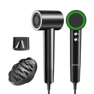 Hair Dryer with 110000 RPM High Speed 1400w Motor for 1-5min Fast Dry, 3 Heat/Cool Wind Level & 49db Low Noise,1.5 Billion Plasma & Travel Blow Dryer