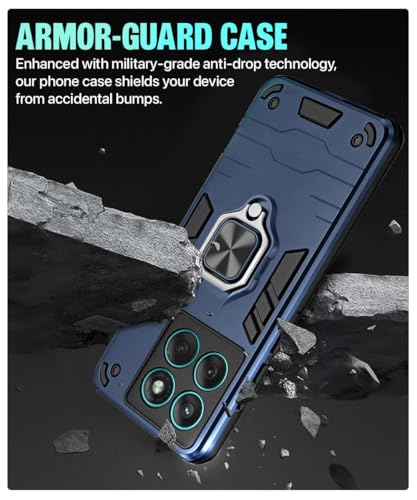 Image of AIBEX Armor Back Cover Compatible for Motorola Edge 60 5G / Motorola Edge 60 Fusion 5G| Rugged Shockproof Case with Ring Holder & Kickstand | Military-Grade Protection | Magnetic Car Mount Compatible