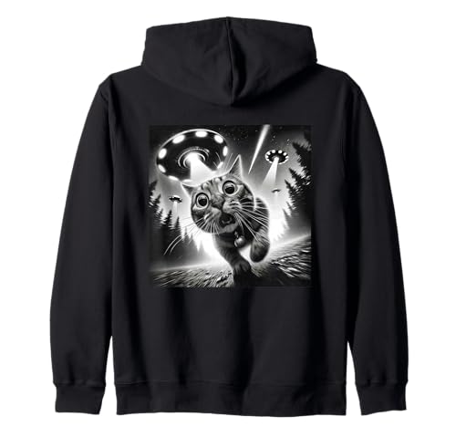 Funny Cat UFO Alien Cat Graphic Men Women Kids Sweat à Capuche