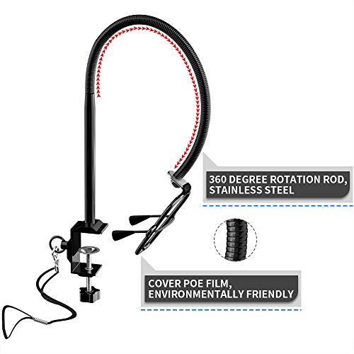 LuckIn Hands-free Dryer Holder Arm, Table Clamp On Stand for Hair Styling, Dog Grooming with No-Sit Haunch Holder - Thumbnail 3