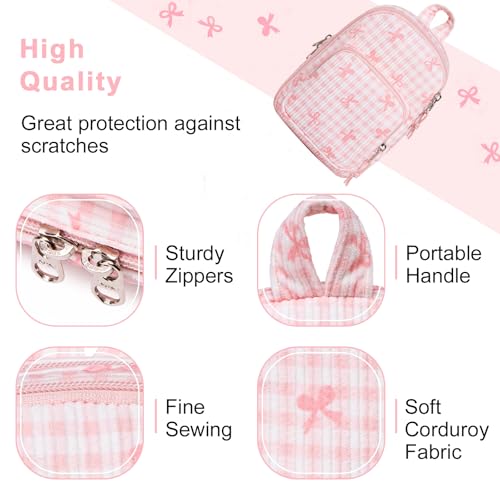 Image of LEDAOU Pencil Case Cute Zipper Pencil Pouch Large Capacity Pencil Bag Organizer School Supplies for Girls Boys Kids (Pink Checkered Bow)