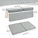 Haxmuti Bath Kneeler and Elbow Rest Pad Set, Thick and Quick Dry Kneeling Pad Support for Knee and Arm, Extra Large Baby Bath Kneeler Pads Bathtub Mat with Toys Organizer for Baby Bath Time, Grey