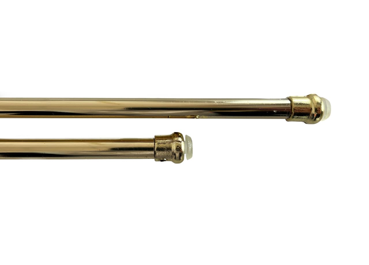 Set 2 Bacchetta Tenda Estensibile Astina A Pressione con Molla Varie Misure 60-80 Oro