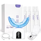 Teeth Whitening Kit, Ualans Professionelle Zahnbleaching Set, 32 LED, 3 * 4ml Bleaching Gel, Beruhigungsgel, Sichere Schmerzlose Zahnaufhellung & Weiße Zähne, 10 Minuten Bleaching Zähne