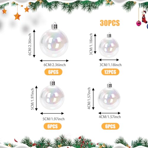 Boules de Noel incassables transparentes et blanches | Securite et eclat irise