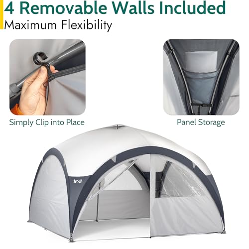 Trail Steel Dome Gazebo with Zip-Away Sides, Carry Bag, 3.5m x 3.5m - Image 5