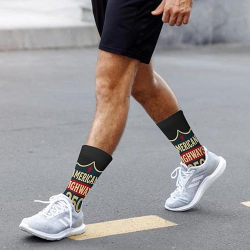 250th Anniversarys American Highways 250 Years Of Freedoms 1776-2026 Half Calf Sock For Him4