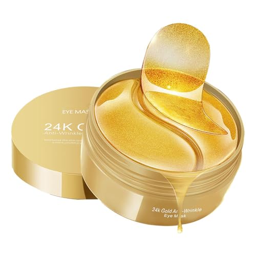 Ailigeus 30 Pairs 24K Gold Under Eye Masks, Eye Patches for Dark Circles and Puffiness, Reduce Under Eye Bags and Smooth Wrinkles.