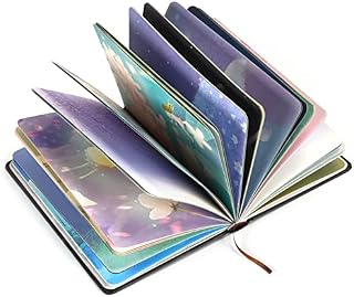 Colourful Journal Notebook, Cute Hardback Journal with Unique Beautiful Pages, Diary for Women Girls, Aesthetic Stationary Gift, Thick Scrapbook Paper, Pretty Art Writing Notebook