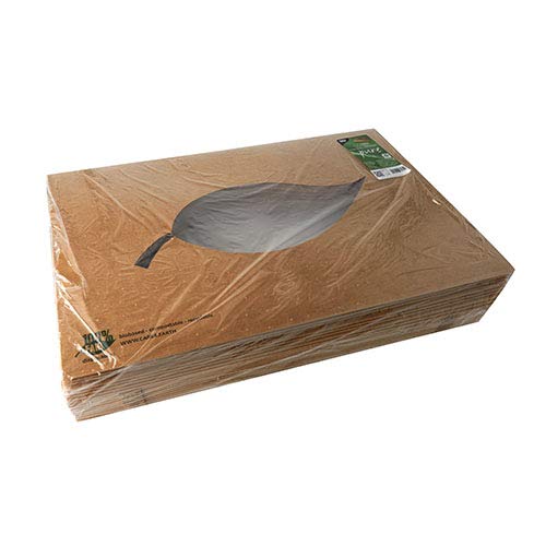 Papstar 10 Envases para Alimentos, Cajas de Transporte y Catering, Color Marrón, ''100% Fair'' con Ventana, de Pla, 8 x 55,7 x 37,6 cm