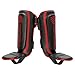 Sanabul Essential Kickboxing Shin Guards with Hook & Loop Straps Shin Pads for MMA Muay Thai and Martial Arts - Red, S/M