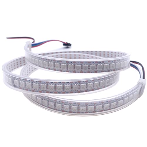 Image of DC 5V WS2813 Led Strip Light Dual Signal Individually Addressable 5m 30 LEDs WS2812B Updated Black White PCB (White PCB IP67, 1M 144LED /M)