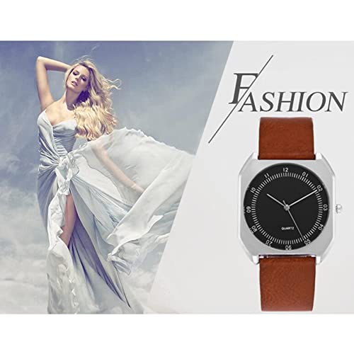 Relógio feminino retangular de quartzo elegante relógio casual feminino com pulseira de couro pu par