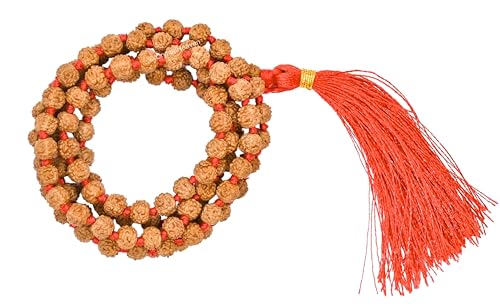 Image of Rudraksha Mala 108 Beads Original Panchmukhi, Authentic Rudraksha Chain for Men, Spiritual Japa Mala 108 Beads Prayer Meditation Rudraksha Mala Necklace, Handcrafted with Natural Beads for Inner Peace