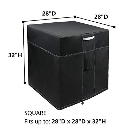 LBG Products Outside Square Black Air Conditioner Cover 28" L x 28" D x 32" H for Central AC Condenser Units - Thumbnail 2