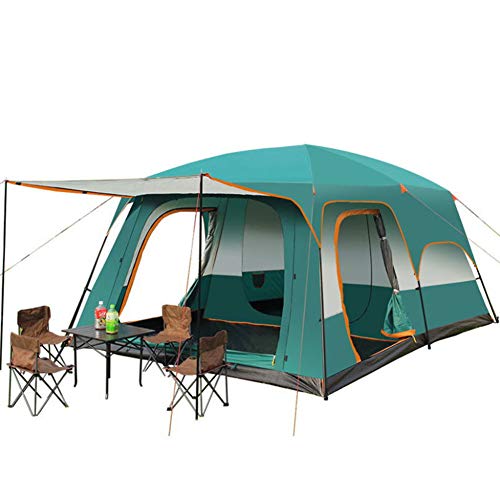 Tenda familiare deluxe per 8 persone, con zona soggiorno e zona notte separata, facile da montare e 100% impermeabile, altezza 3000 mm
