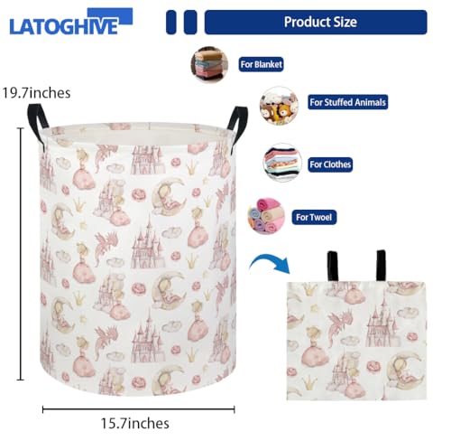 Image of Baby Laundry Hamper kids laundry Basket Waterproof Laundry Bag for Bedroom Clothes Organizer Room Decor(Castle)
