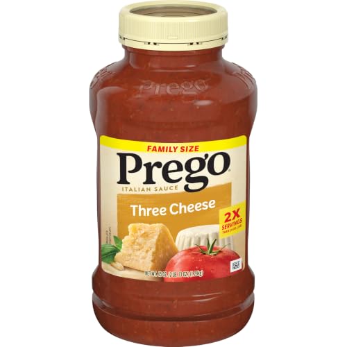 Image of Prego Three Cheese Pasta Sauce, Jar, 45 Ounce (Pack of 6)
