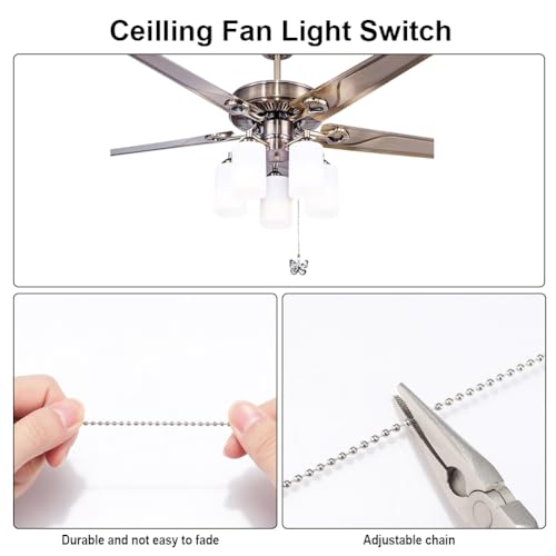 Image of CRASPIRE 8Pcs Halloween Fan Pull Chain Alloy Enamel Vintage Goth Butterfly Star Moon Sun Hanging Charm Pendant Ball Bead Ceiling Fan Chain Extender Danglers Ornament for Ceiling Fan Light Lamp Decor