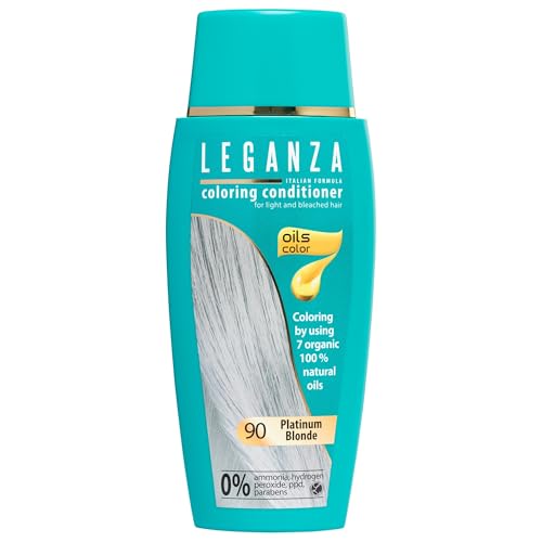 LEGANZA | Bálsamo Colorante Natural para el Cabello Color Rubio Platino Nº 90 | Tinte Sin Amoniaco | Enriquecido con Aceites Naturales | baño de color | cubre canas | 150ML
