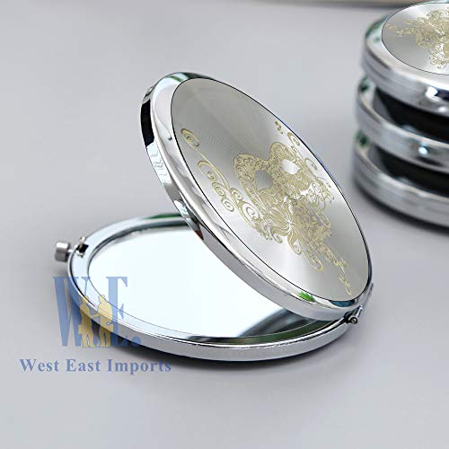Set 12 Espejos Compactos Redondos para Maquillaje Blanco miniatura 4