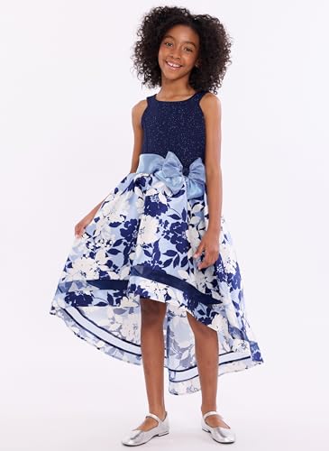 Bonnie Jean Girls 2T-16 Sparkle Knit Floral Mikado Dress3