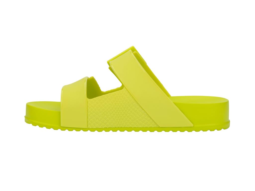 Melissa Cozy Connection Slide - Women's Fashion Sandals with Snakeskin Textural Pattern, Adjustable Buckle - Lightweight EVA Lug Sole - Stylish and