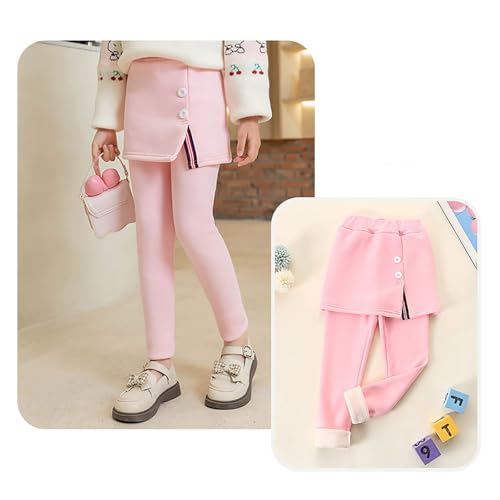Winter Girls Cotton Fleece Lined Leggings Pants Toddler Footless Tight with Skirt Kids Thickened Warm Clothes2