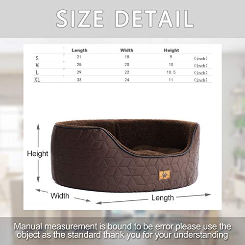 Luxury Dog Bed for Small Medium Dog Washable Removable Covers Oval Cozy Calming Cat Bed - Image 3